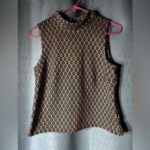 Vince Camuto Mock Neck Pattern Top